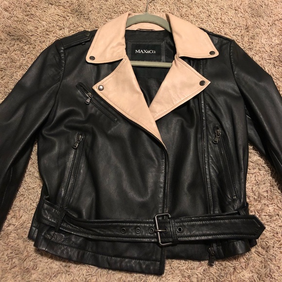 max & co leather jacket